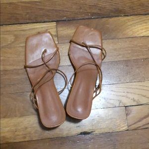 Brown heeled sandals